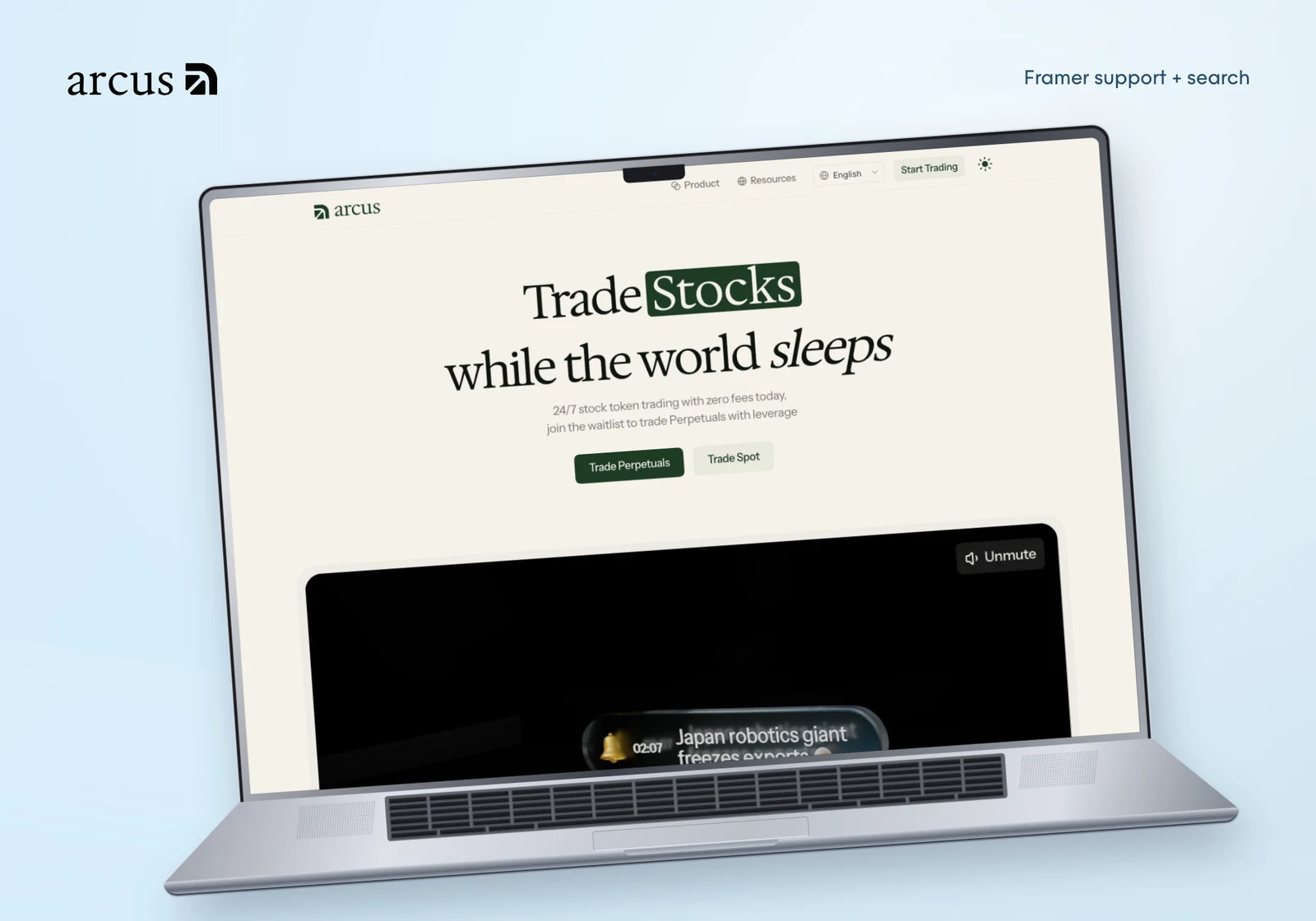 Arcus website in desktop and mobile mockups.